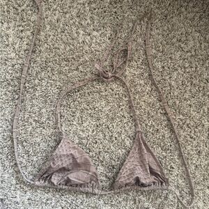 SKIMS Textured Triangle Bikini Top - Taupe